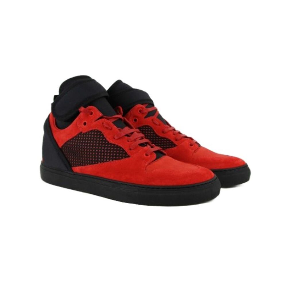 Balenciaga Men's High Top Black / Red Suede Leather Sneakers (42 EU / 9 US) - Picture 5 of 7